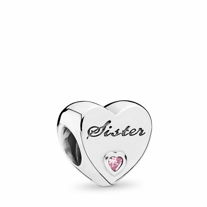 Pandora Sister's Love Charm - Sterling Silver/Cubic Zirconia - Canada | XN1340KL